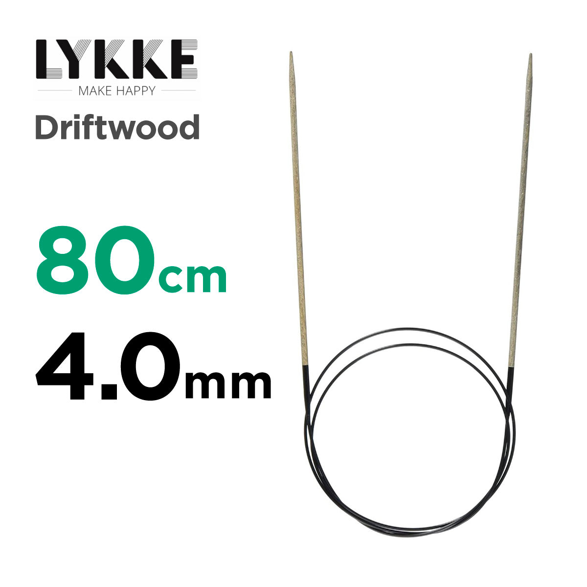 リッケ ドリフトウッド 80cm 固定式輪針 LYKKE Driftwood(木製輪針) 4.0mm