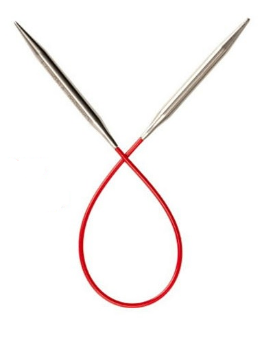 チャオグー（ChiaoGoo）ニットレッド（Knit Red）23cm 固定式ミニ輪針 靴下編み赤いスチールコードの本体画像