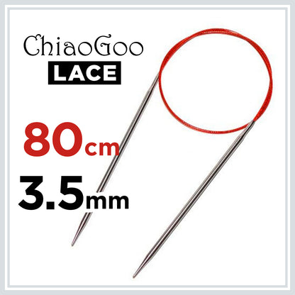 チャオグー レッドレース（ChiaoGoo Red Lace）80cm 固定式メタル輪針3.5mm