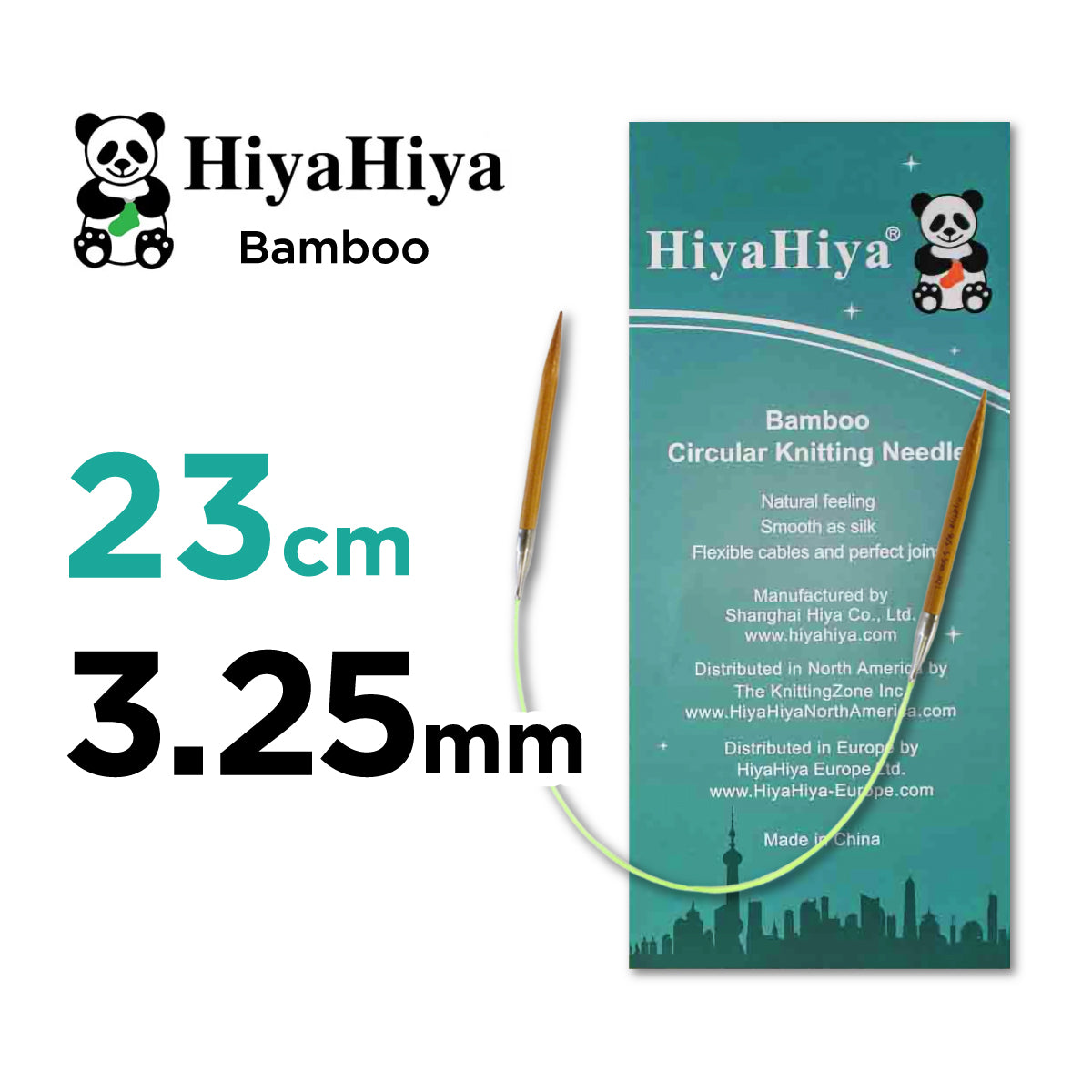 ヒヤヒヤ バンブー 23cm ミニ輪針（HiyaHiya Bamboo）3.25mm