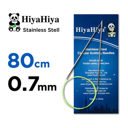 ヒヤヒヤ スチールHiyaHiya 固定式輪針 80cm メタル編み針0.7mm