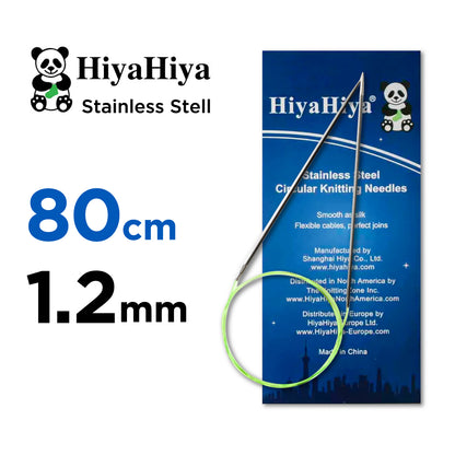 ヒヤヒヤ スチールHiyaHiya 固定式輪針 80cm メタル編み針1.2mm