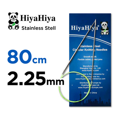 ヒヤヒヤ スチールHiyaHiya 固定式輪針 80cm メタル編み針2.25mm