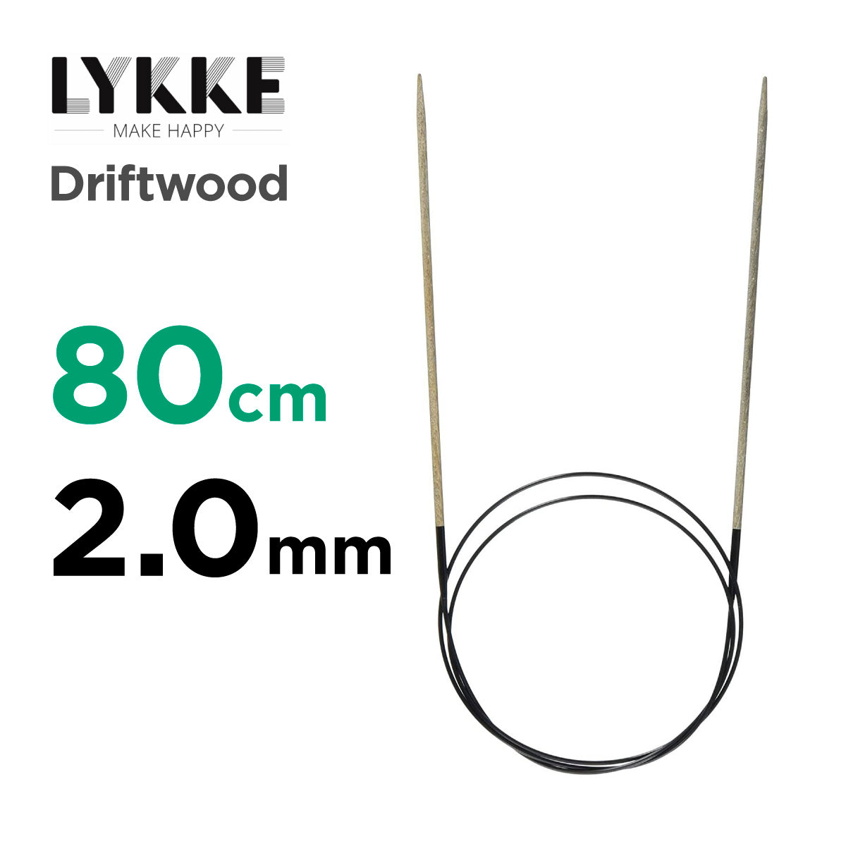 リッケ ドリフトウッド 80cm 固定式輪針 LYKKE Driftwood（木製輪針) 2.0mm