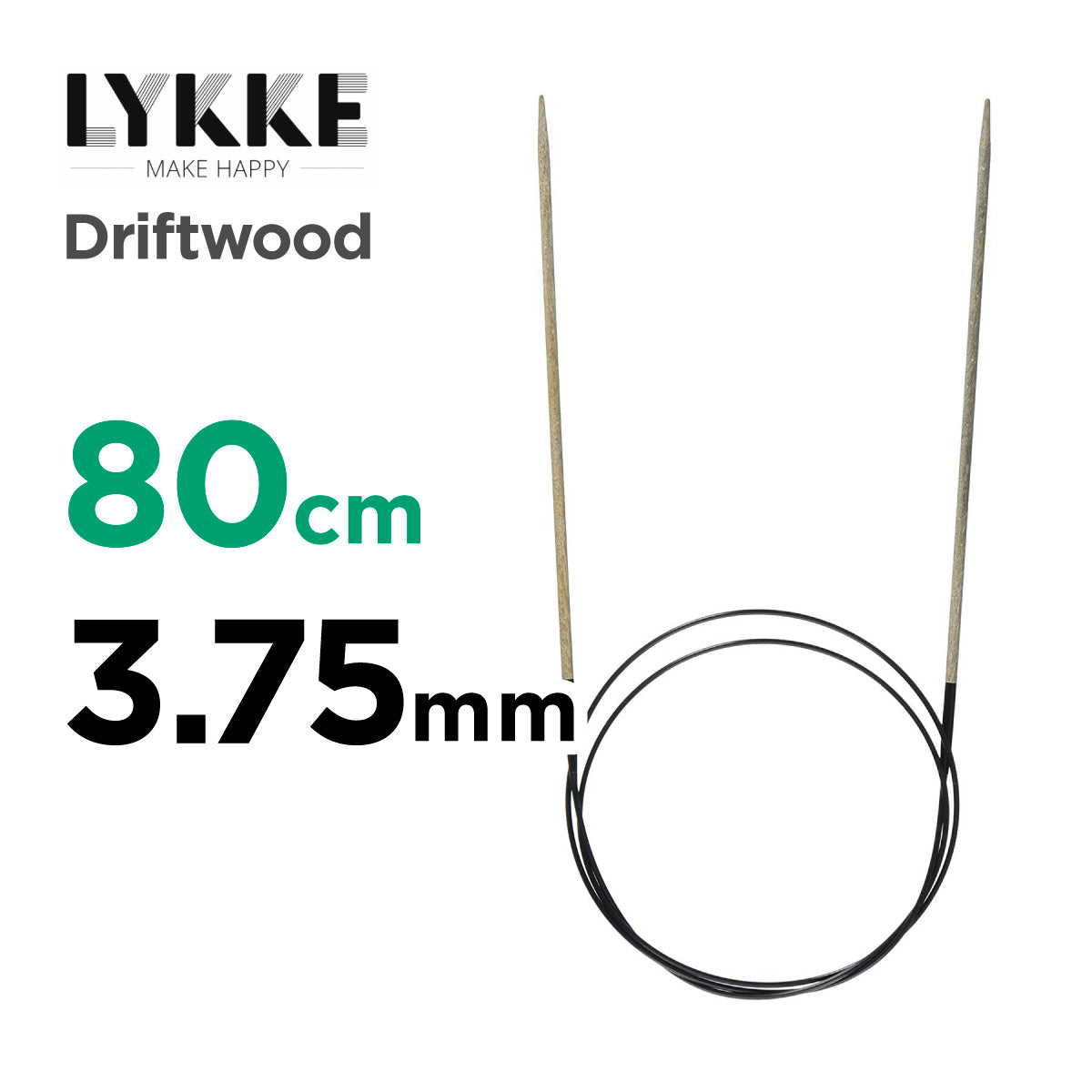 リッケ ドリフトウッド 80cm 固定式輪針 LYKKE Driftwood（木製輪針） 3.75mm