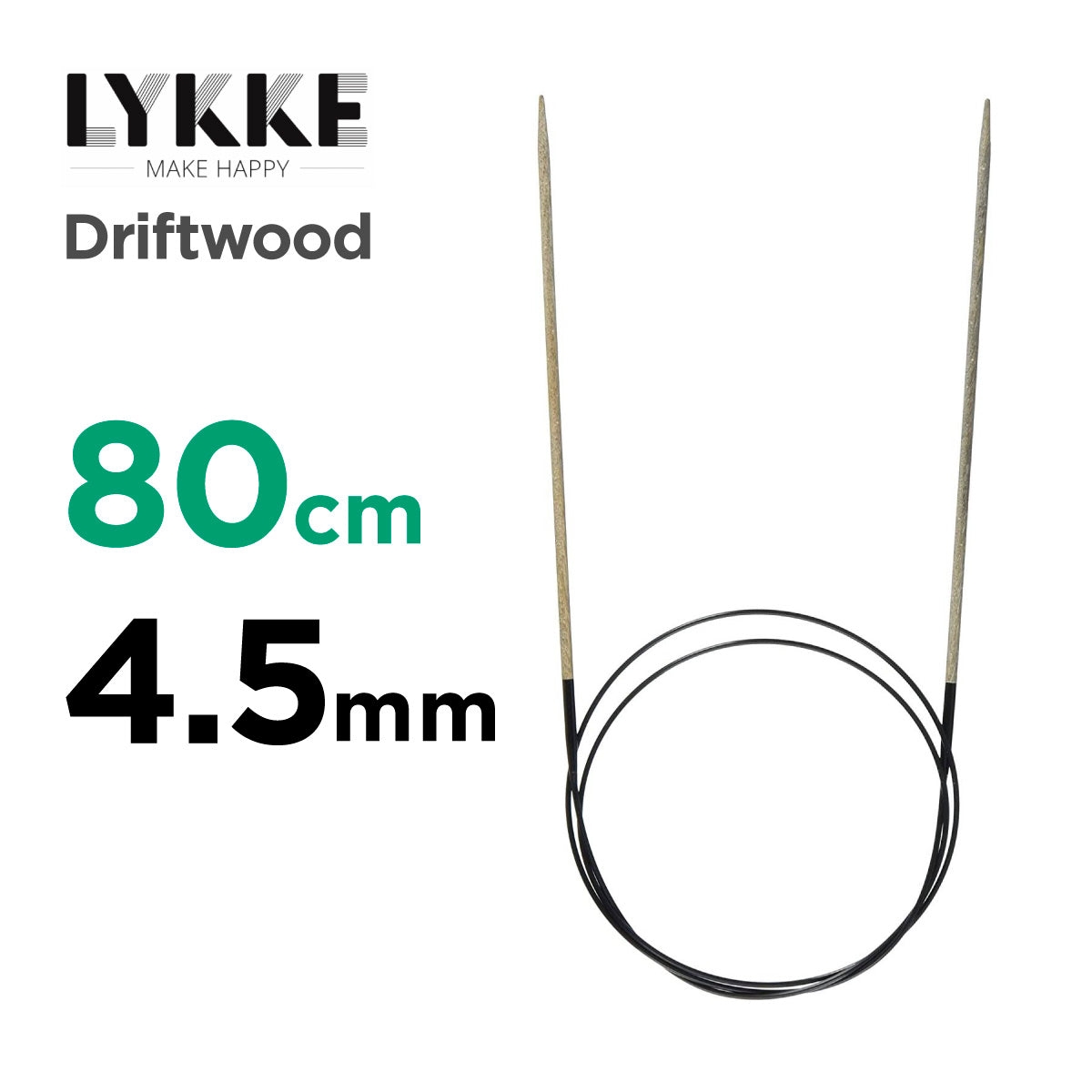 リッケ ドリフトウッド 80cm 固定式輪針 LYKKE Driftwood（木製輪針） 4.5mm