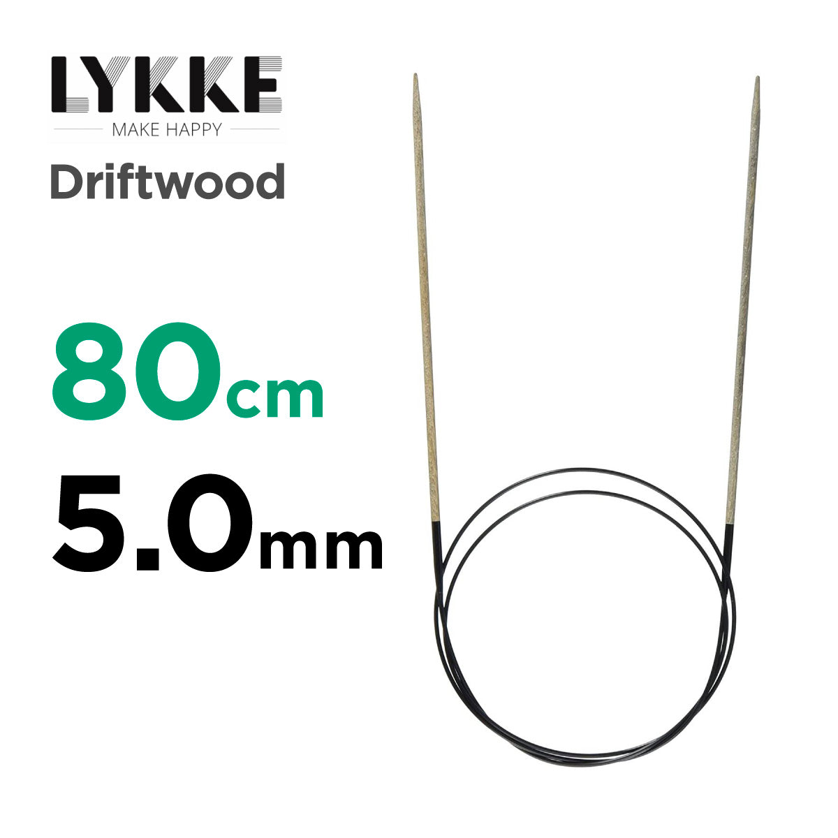 リッケ ドリフトウッド 80cm 固定式輪針 LYKKE Driftwood（木製輪針） 5.0mm