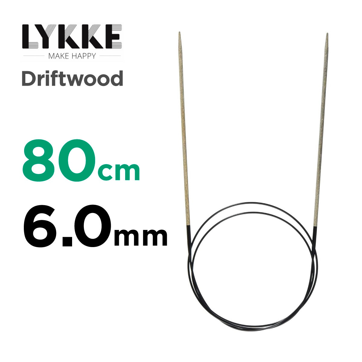 リッケ ドリフトウッド 80cm 固定式輪針 LYKKE Driftwood（木製輪針） 6.0mm
