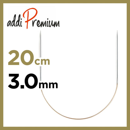 addi Premium Classic 20cm 3.0mm メタルミニ輪針のサイズ表記画像