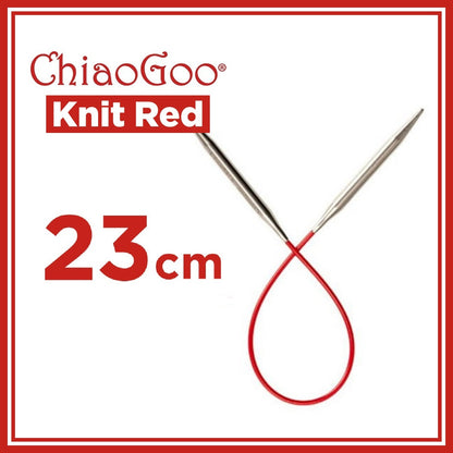 チャオグー（ChiaoGoo）ニットレッド（Knit Red）23cm 固定式ミニ輪針 靴下編み