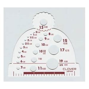 クロバー ニードルゲージ 棒針メジャー（USサイズ・メートル法対応計測ツール）｜やお工房